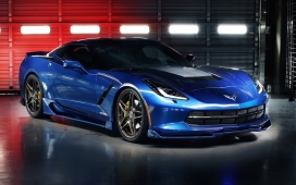 高清晰蓝色雪佛兰Corvette克尔维特超级跑车壁纸下载