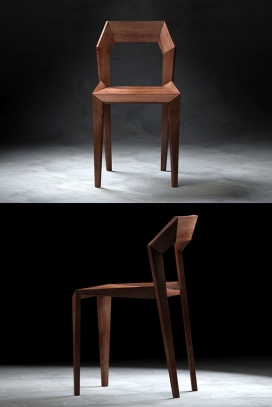 Imagiro椅子-灵感来自折纸原理，弯曲的飞锐化边缘，创造一个视觉上粗糙和不舒服的形式