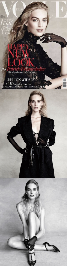 瓦妮莎・艾森特-现代优雅时装秀-VOGUE西班牙-大家闺秀风格,以纯粹的黑色优雅与纹理形成现代态度