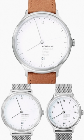 瑞士Mondaine钟表制造商近期发布的腕表新品-专门为腕表设计的Helvetica字体，精致的灯光和粗实的版本