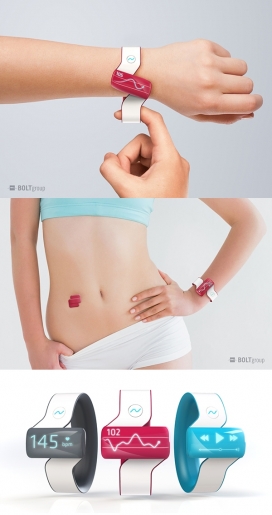 Sugar-一种灵活和时尚的智能手表-一个易于阅读糖尿病与血糖数据的穿戴式健康设备