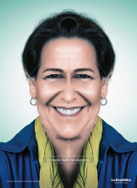 一面是不够的，真正的新闻是完整的消息-La Republica公益平面广告