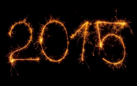高清晰2015土豪金烟花数字壁纸下载