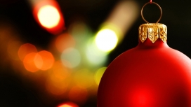 高清晰炫彩圣诞彩球灯壁纸