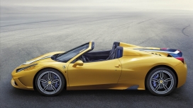 2015款黄色Ferrari 法拉利458超级跑车与内饰壁纸下载
