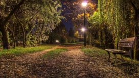 公园路灯风景台