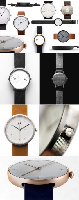 精细的时间-最前沿的平面几何的时尚手表