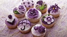高清晰紫色蛋挞糕点美食