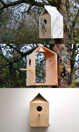 果酱家具鸟舍-灵感来自一盒牛奶