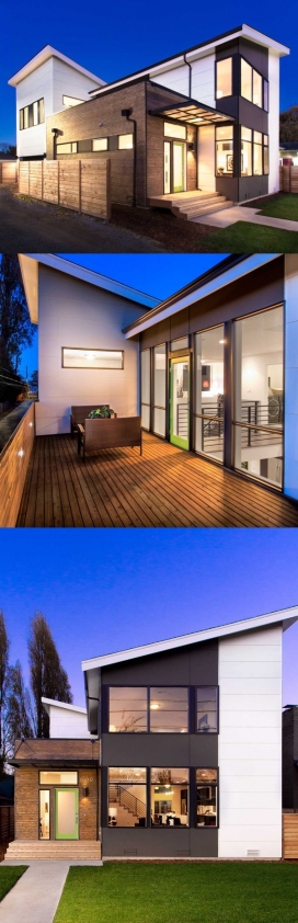 西雅图的家-坐落于离阿尔基海滩几步之遥，三个卧室，两个和一个半浴室，厨房客厅和餐厅都围绕着一个双重高度空间，包括二楼的楼梯和桥梁。