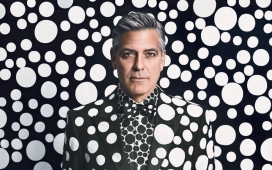 融为一体的背景与人像-高清美国演员George Clooney-乔治・克鲁尼桌面壁纸下载