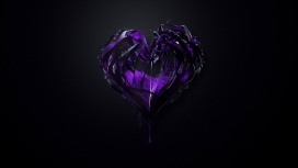 抽象紫色艺术心脏