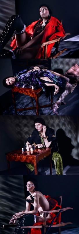 黑暗与神秘-VOGUE韩国-喜怒无常的人像时装