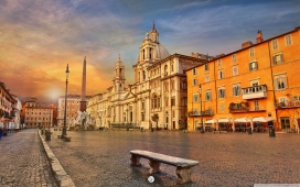 高清晰欧洲异国情调城市房屋建筑壁纸