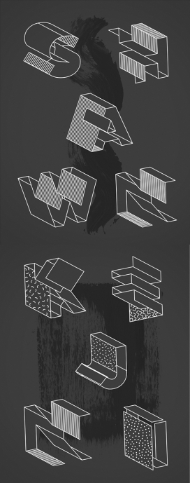 Adobe XD Week-探索孤独和集体创造力的主题-立体字母海报印刷设计