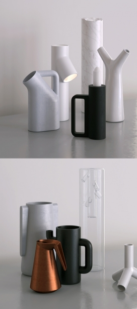 Cylinders交叉圆柱形式的器皿设计