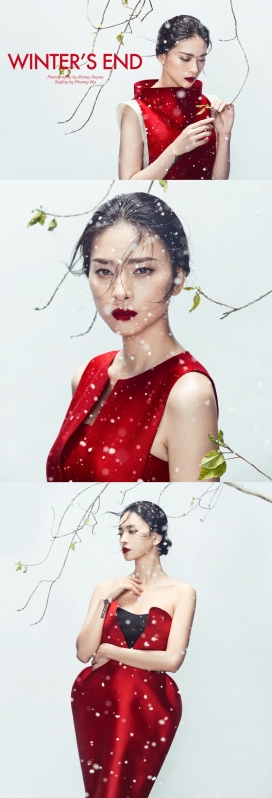 结束的冬天-完美的浆果红唇，精心的秀发