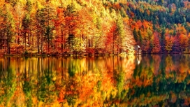 如画一般的秋景倒影美景
