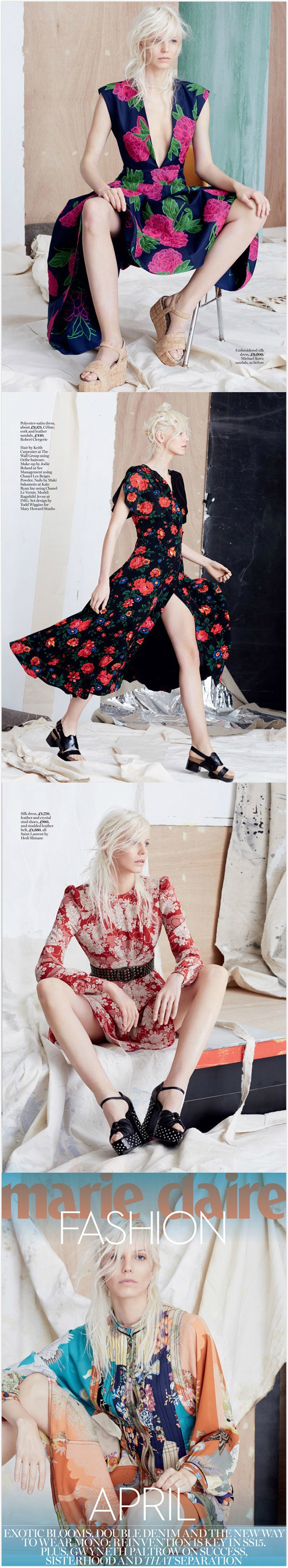 “游园会”-Marie Claire玛丽・克莱尔英国2015年4月-美妙花香,一个清新现代的外观,有活力的绽放图片