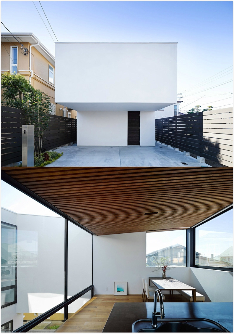 冲浪者的房子-头重脚轻白宫,位于日本神奈川县,两层楼位于海滩附近,可以让你多时间尽可能在户外生活,朝下庭院,里面有一棵树,除了突出的门面,还有私人日光浴露台,一楼有儿童房,可以轻松地学习,同时也享受家庭的温暖封面大图