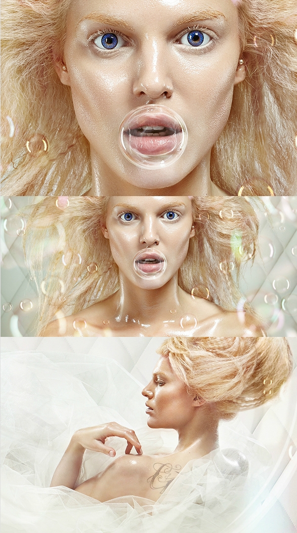 金发美女的完美泡泡图片