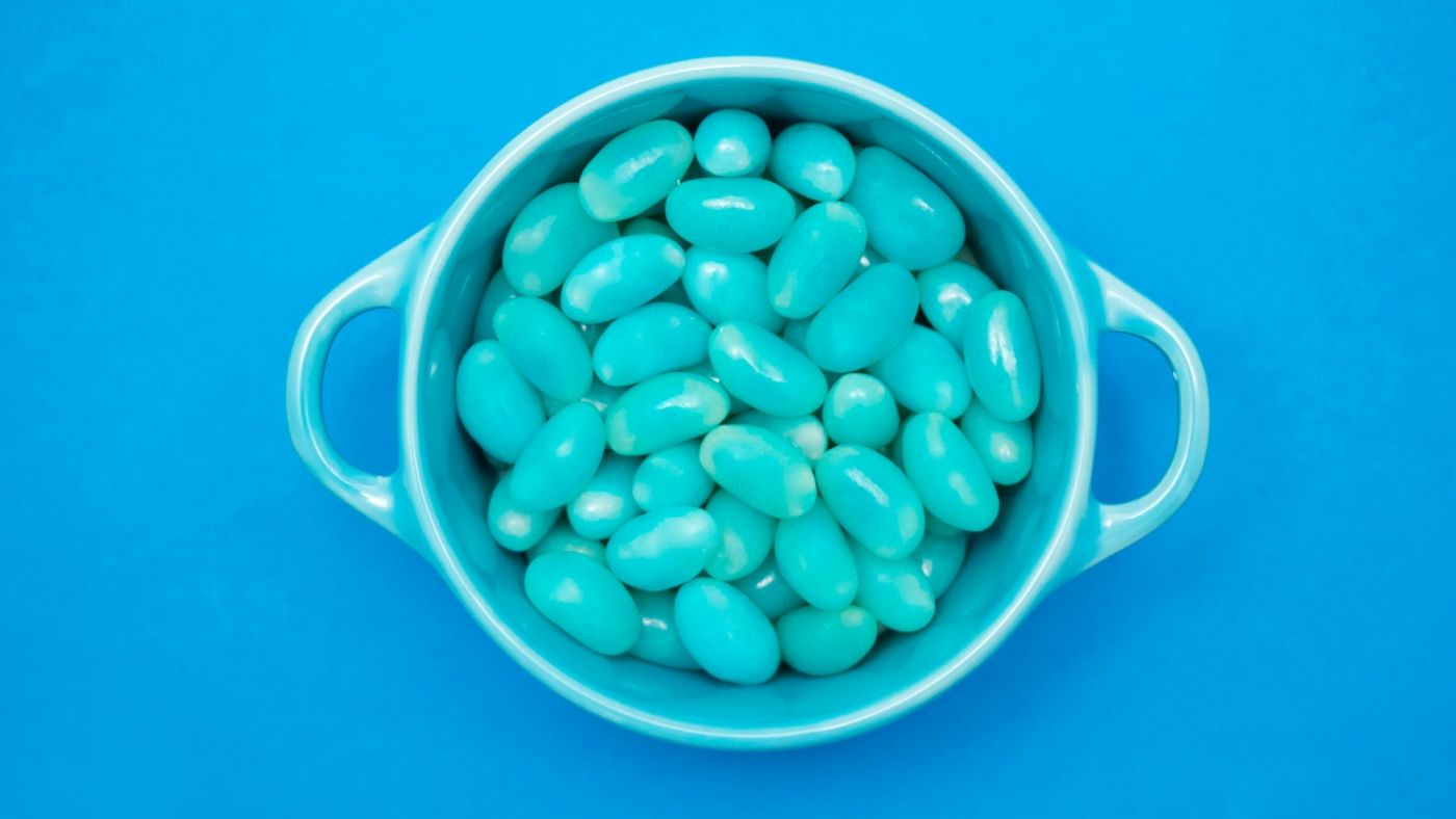 高清晰蓝色杯冻果豆壁纸图片