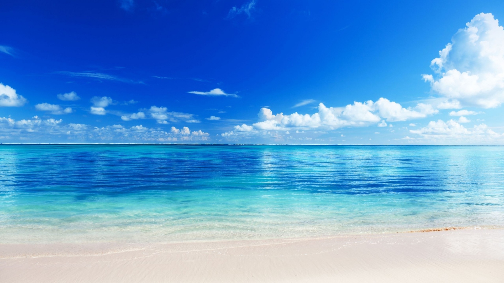 蓝天白云大海与银色的沙滩50375_大海与海边_风景风光类_图库壁纸_68Design