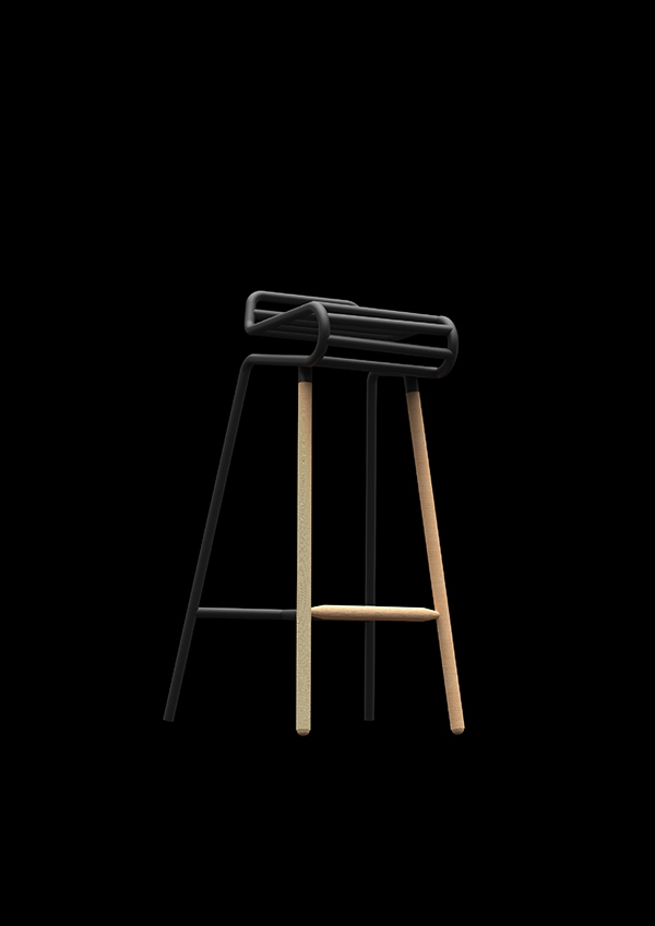 INA-北欧风格铝棒高脚椅图片