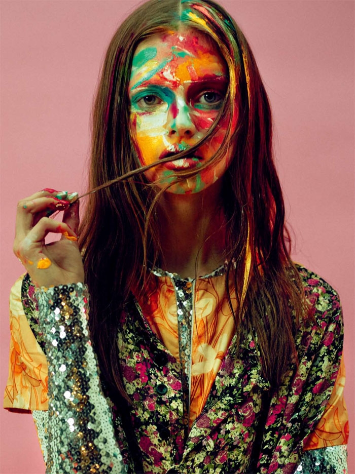 NUMERO中国2015年8月-脸部绘画时尚人像图片