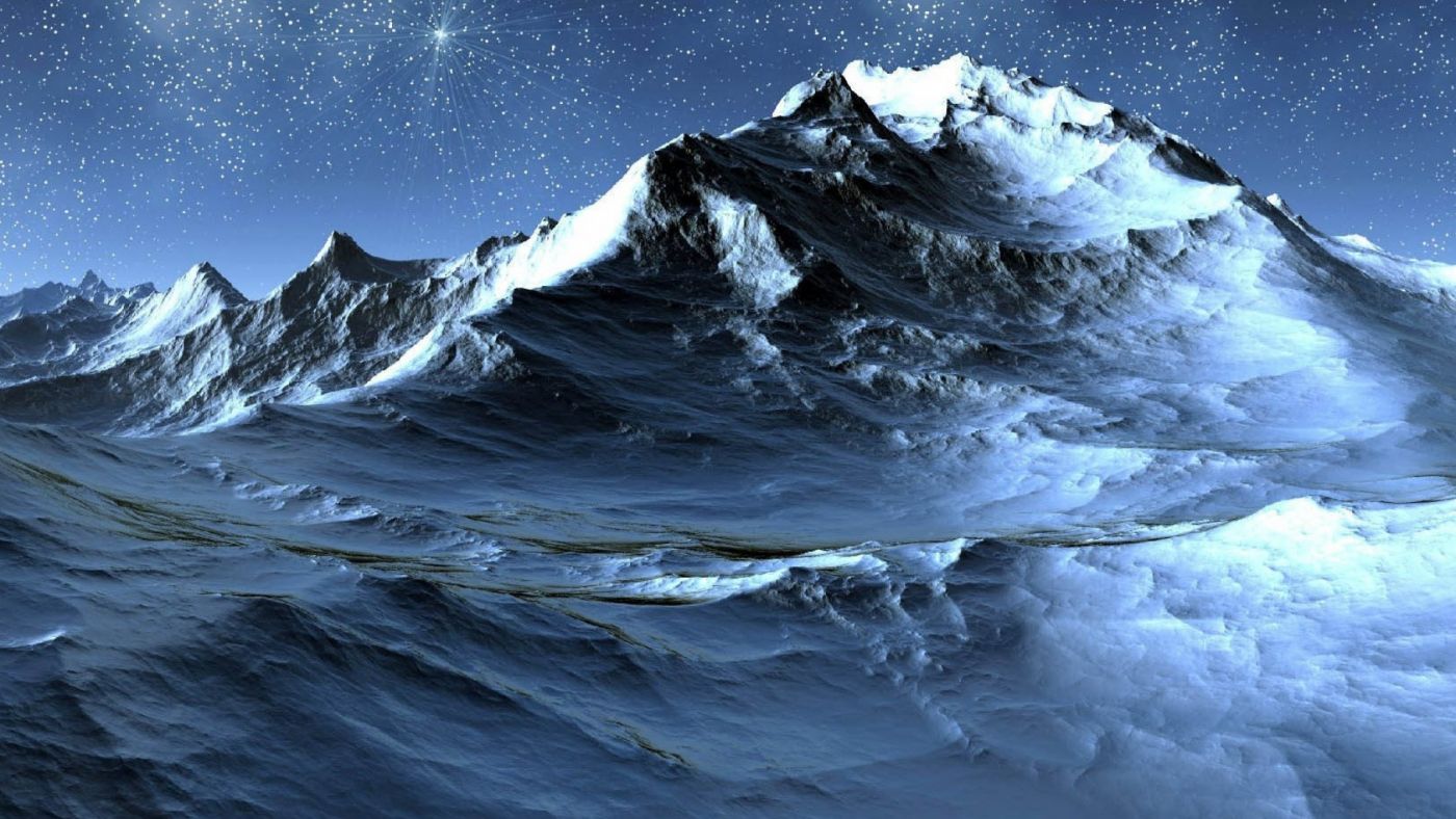 雪山星光之夜图片