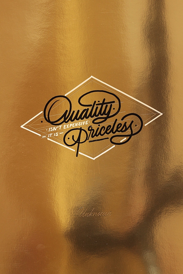 Quoted-手刻烫金字排版设计图片