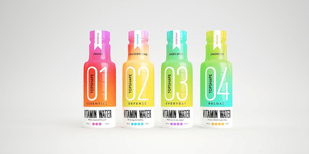 保加利亚丰富的维他命瓶装水包装设计-是补充矿物质,维生素和能量图片