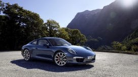 高清晰蓝色保时捷911跑车壁纸