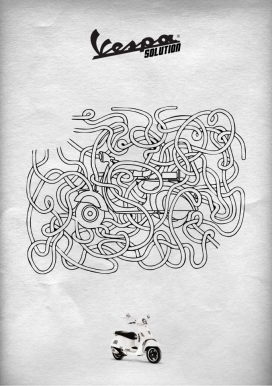 Vespa轻便电动自行车平面广告