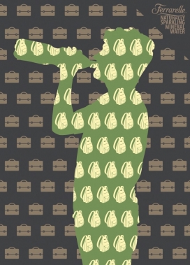 波光粼粼的矿泉水-Ferrarelle矿泉纯净水平面广告