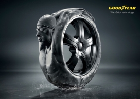 固特异汽车轮胎平面广告