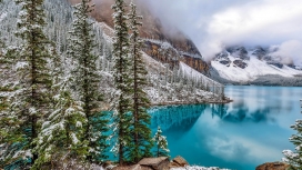 加拿大结冻的湖美景