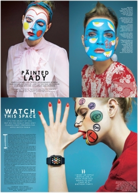 吉尼维尔范-Sunday Times杂志人像-丰富多彩异想天开和惊人的大胆脸部彩绘人像