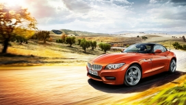 高清晰2015款红色宝马z4车身侧面壁纸图片下载