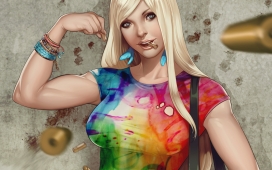 女超人-穿防弹衣的金发女郎