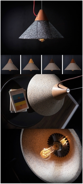 花岗岩和木材制作的吊灯-灵感来自于“Pallozas”公元前6世纪建在加利西亚的古代凯尔特堡垒房子