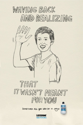 有时候，你所能做的就是微笑-李施德林漱口水平面广告