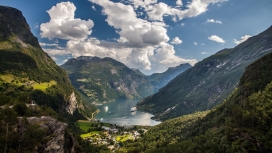 挪威尼斯盖朗厄尔峡湾湖美景