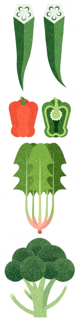 手绘蔬菜卡通插画设计