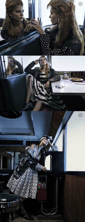 “有趣的时间”-约瑟芬乐和瓦列里・考夫曼-VOGUE时尚意大利2015年4月-餐馆中大家闺秀