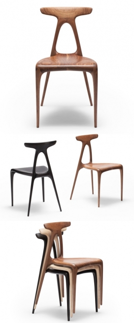 可堆叠的数控切割A字型椅子-展现了人体曲线美