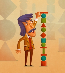 俄罗斯聪明节插画设计