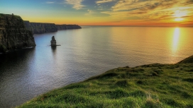 漂亮的爱尔兰莫赫悬崖岛屿美景
