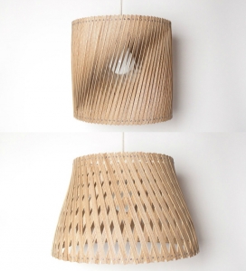 桦木胶合板编制吊坠灯具