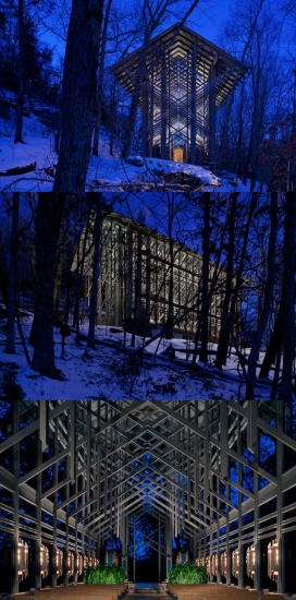 奥索卡山脉的现代礼拜-6000多平方，位于阿肯色州的奥索卡山脉，已经真正经受住了时间的考验。房屋木结构已经完全融入了周围林地保护区环境